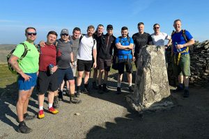 The Interfood team celebrates their successful completion of the Yorkshire Three Peaks Challenge, raising £2136.00 for Dementia UK.